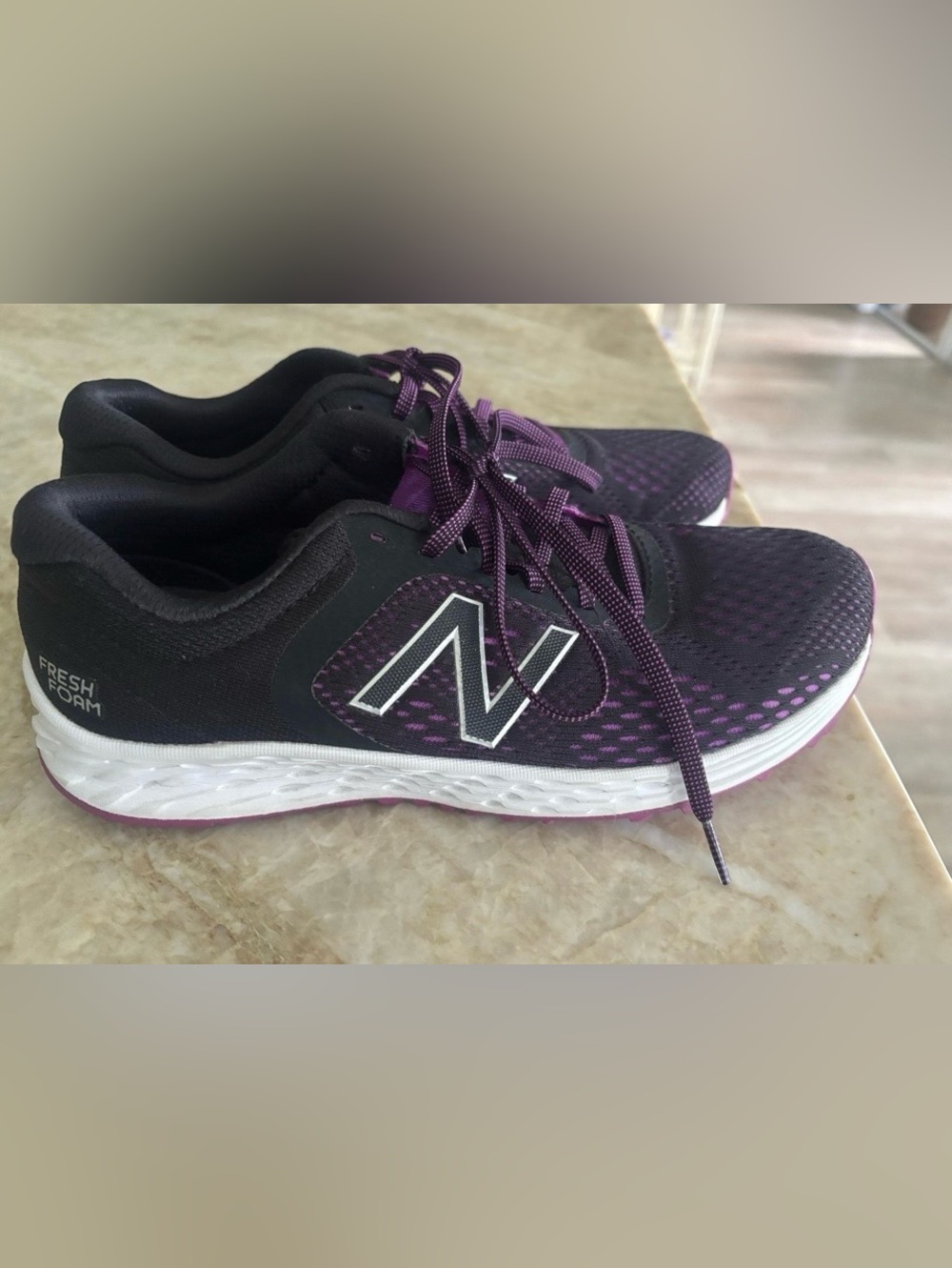 New Balance Women's Black & Purple Fresh Foam Athletic Sneakers
